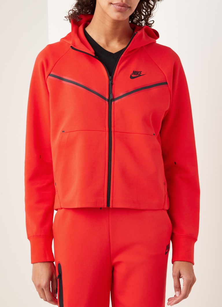 Nike Sweatvest met capuchon en logo • Rood •