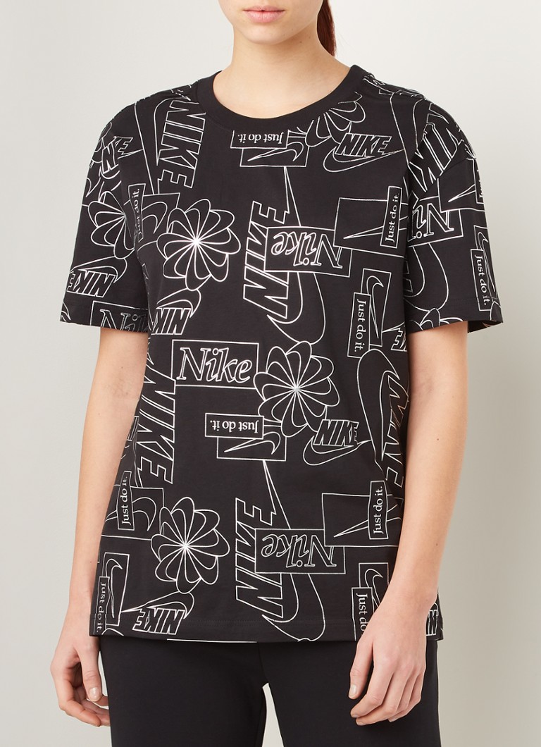 Nike - T-shirt met logoprint - Zwart
