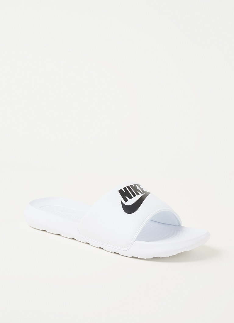 Nike - Victori One slipper met logo  - Wit
