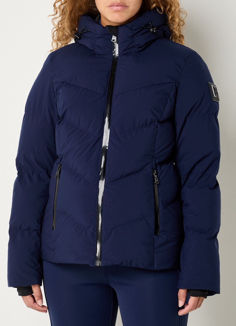 NIKKIE - Girona ski-jas met capuchon en ritszakken - Donkerblauw