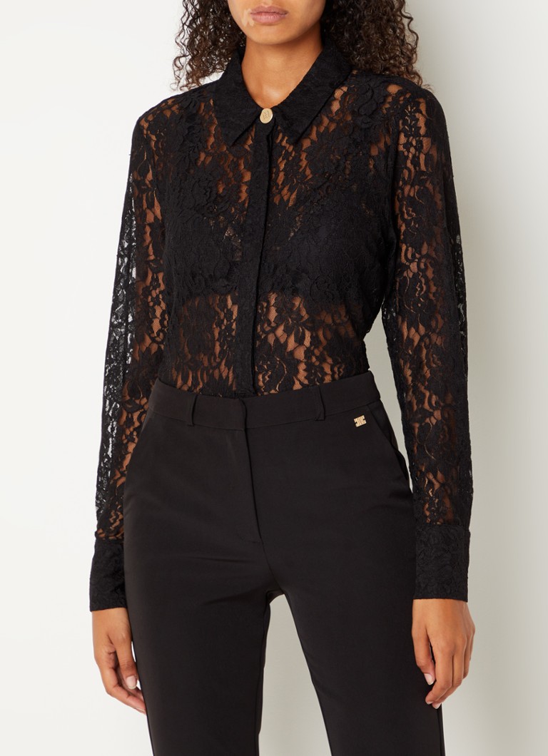 zwarte blouse met kant