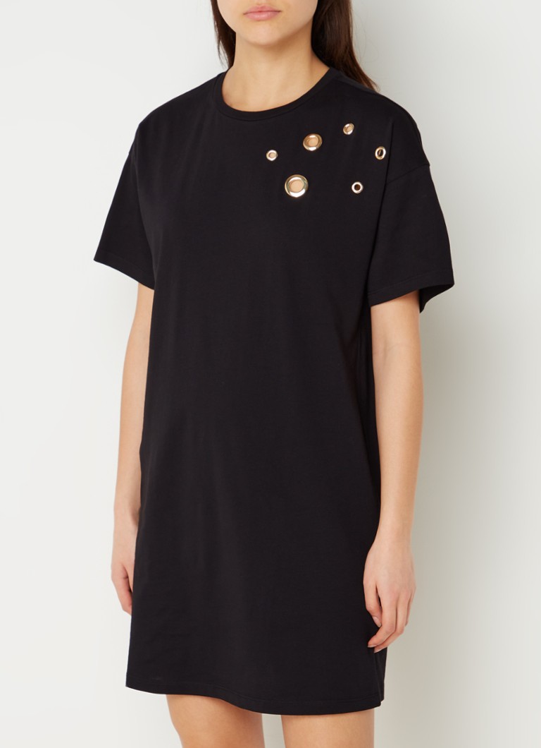 NIKKIE - T-shirt jurk met ringdetails - Zwart