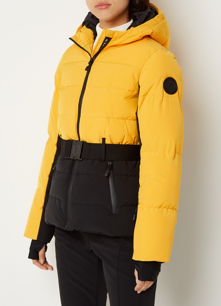 NIKKIE - Yara gewatteerde ski-jas met colour blocking - Geel