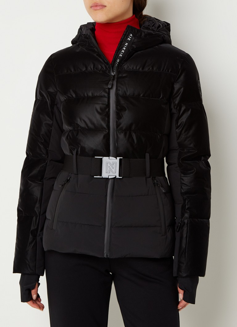 NIKKIE - Yara gewatteerde ski-jas met colour blocking - Zwart