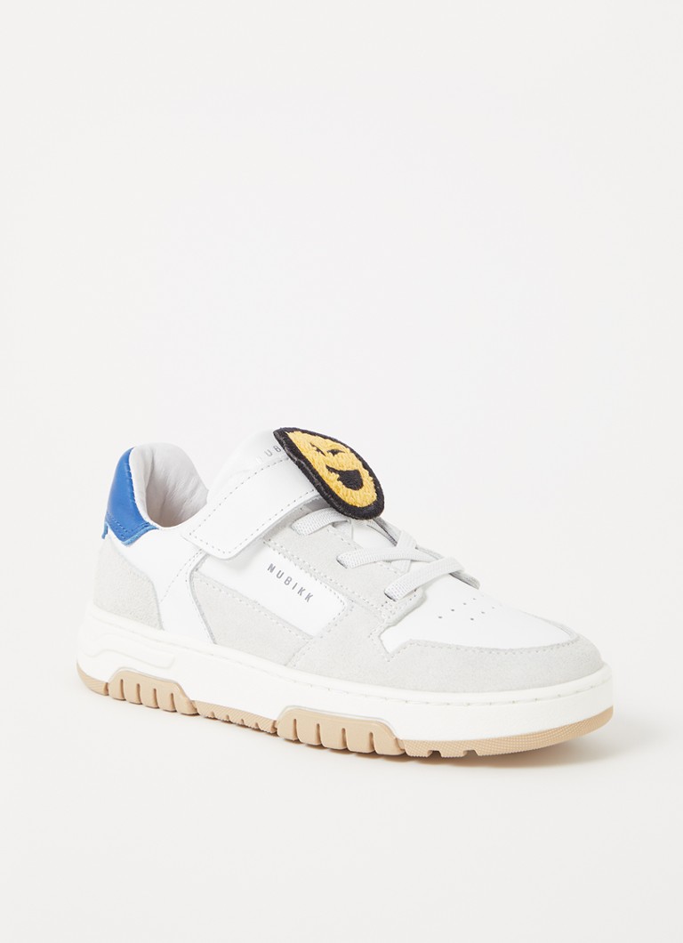 Nubikk - Basket Court JR sneaker van leer met suède details - Lichtgrijs