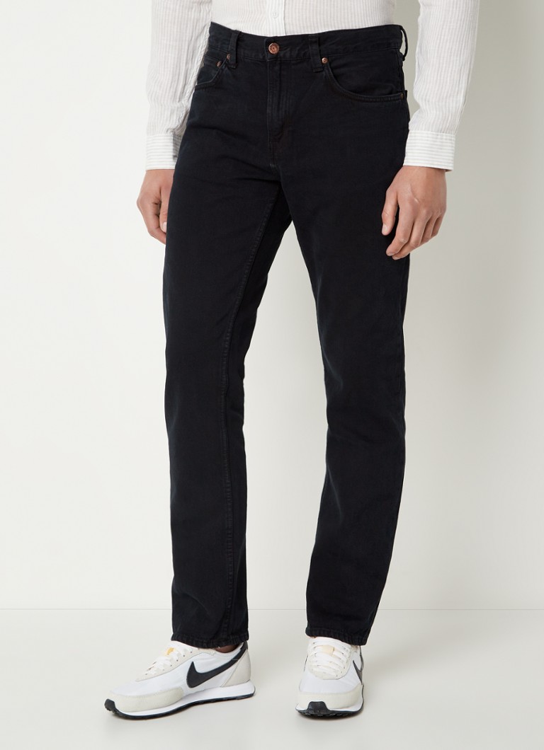 Nudie Jeans - Gritty Jackson straight leg jeans met gekleurde wassing - Zwart