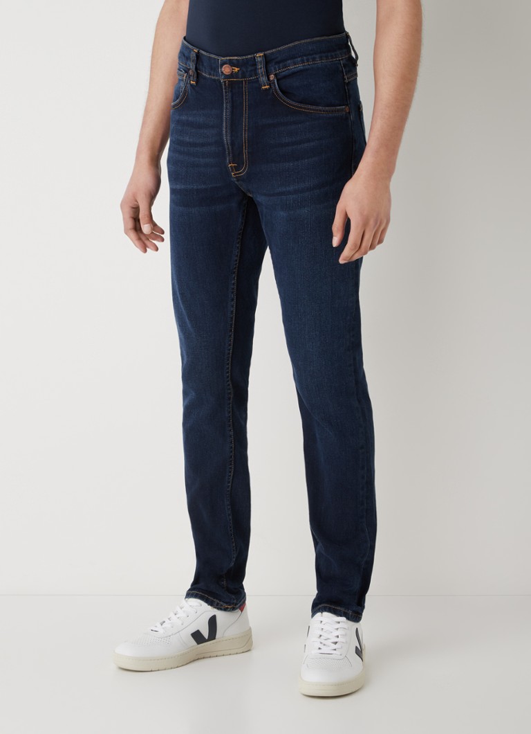 Nudie Jeans - Lean Dean slim fit jeans met donkere wassing - Indigo
