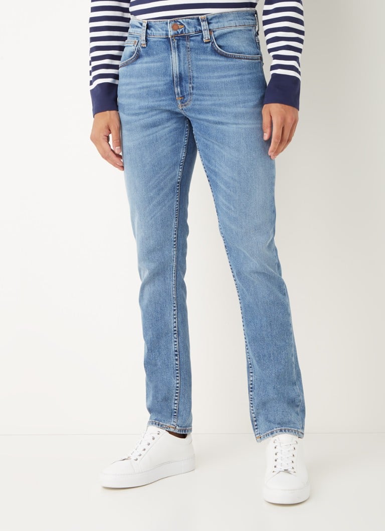 Nudie Jeans - Lean Dean slim fit jeans met lichte wassing - Indigo