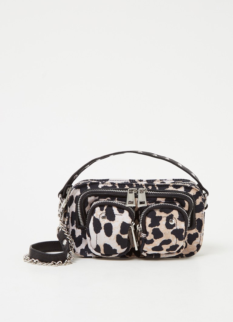 Núnoo - Helena crossbodytas met leren details - Zwart