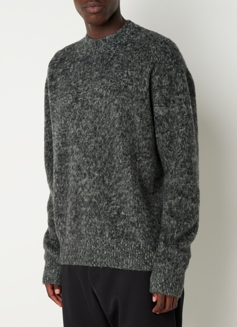 OAMC - Whistler fijngebreide pullover van wol met logo - Grijsmele