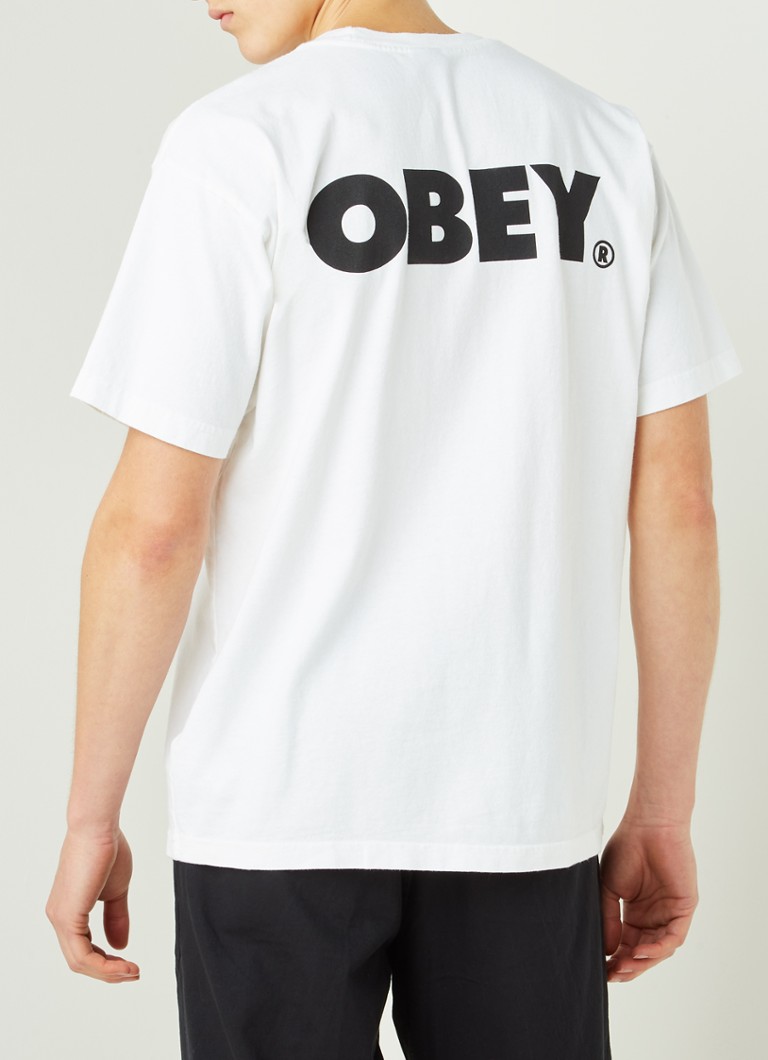 Obey - Bold T-shirt met logo - Wit