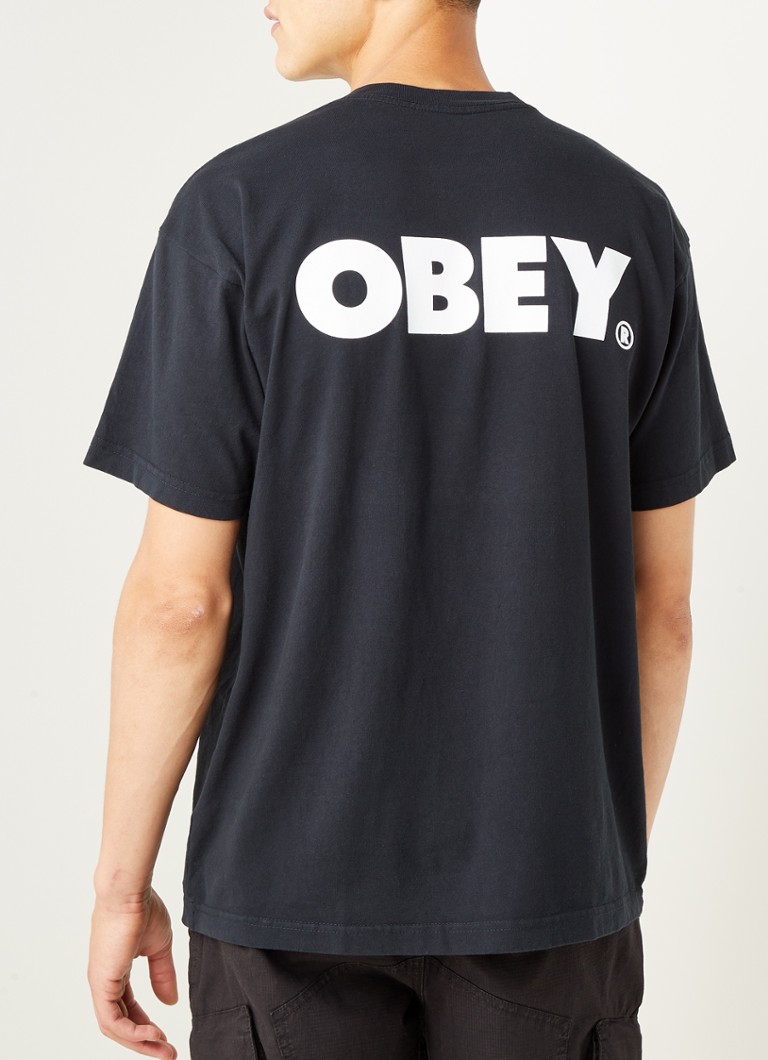 Obey - Bold T-shirt met logo - Zwart