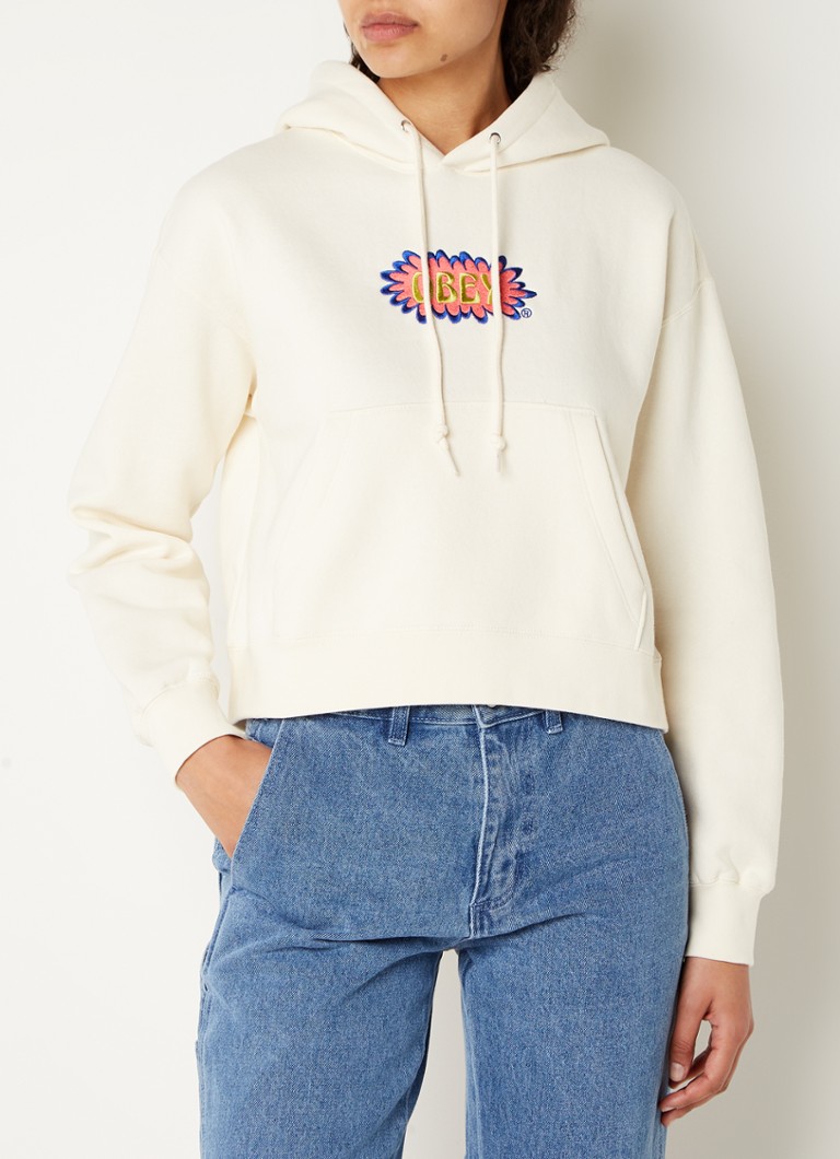 Obey Bubble hoodie met logoborduring • Creme • de Bijenkorf