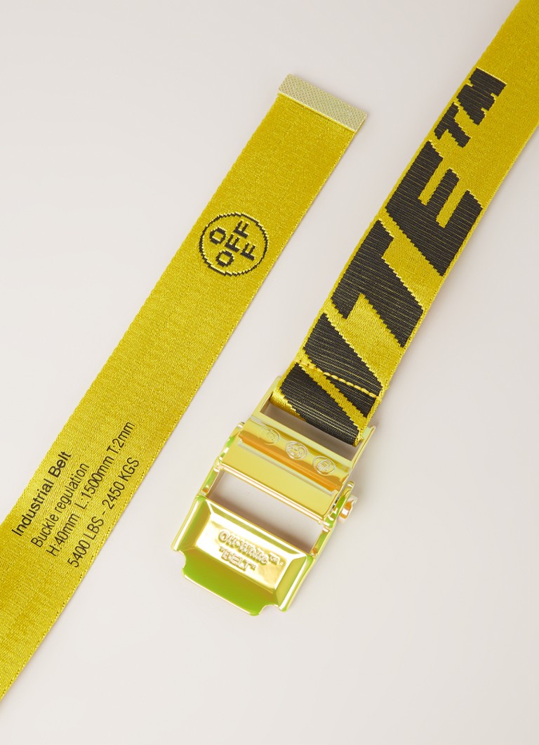 aanval tornado rand Off-White 2.0 Industrial riem met logoband • Geel • de Bijenkorf