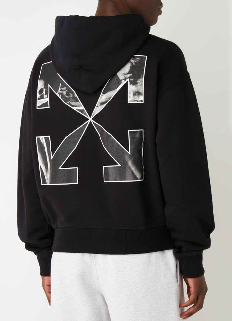 Off White Caravaggio Arrow Hoodie Met Logo En Backprint • Zwart • De Bijenkorf