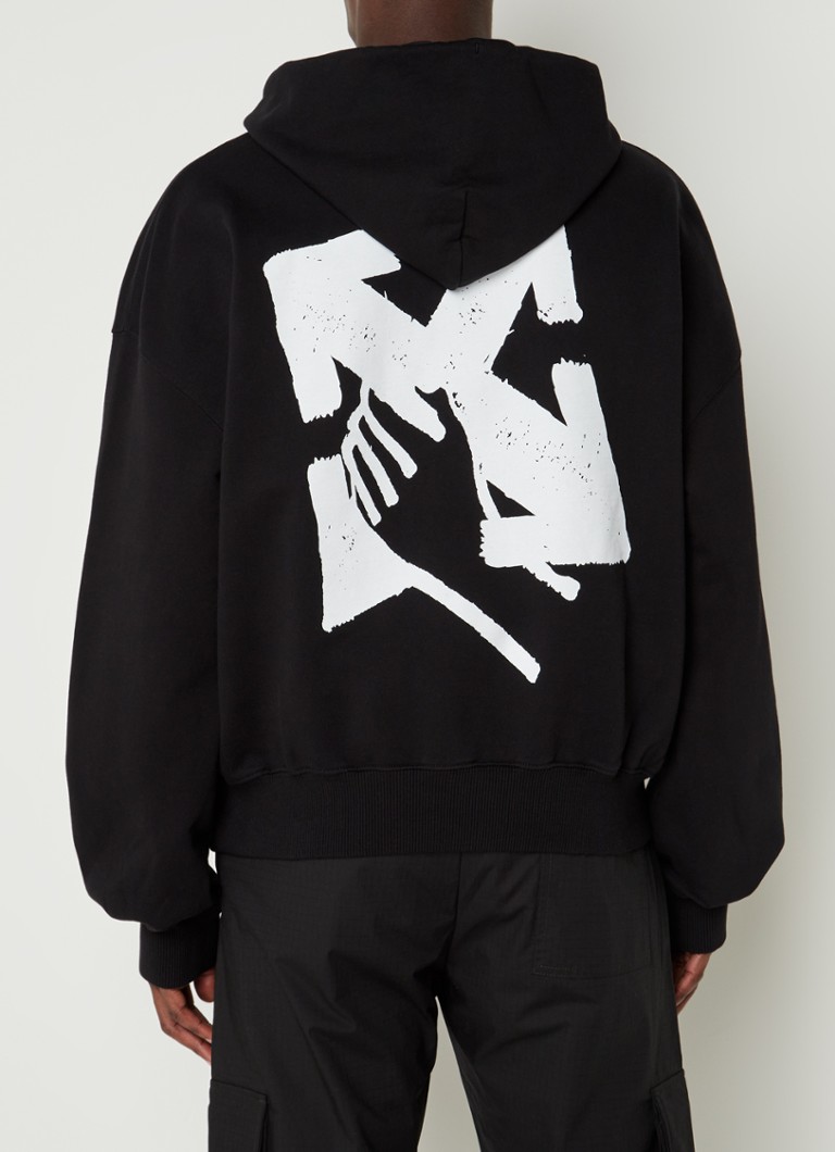 Off-White - Hand Arrow hoodie met front- en backprint - Zwart