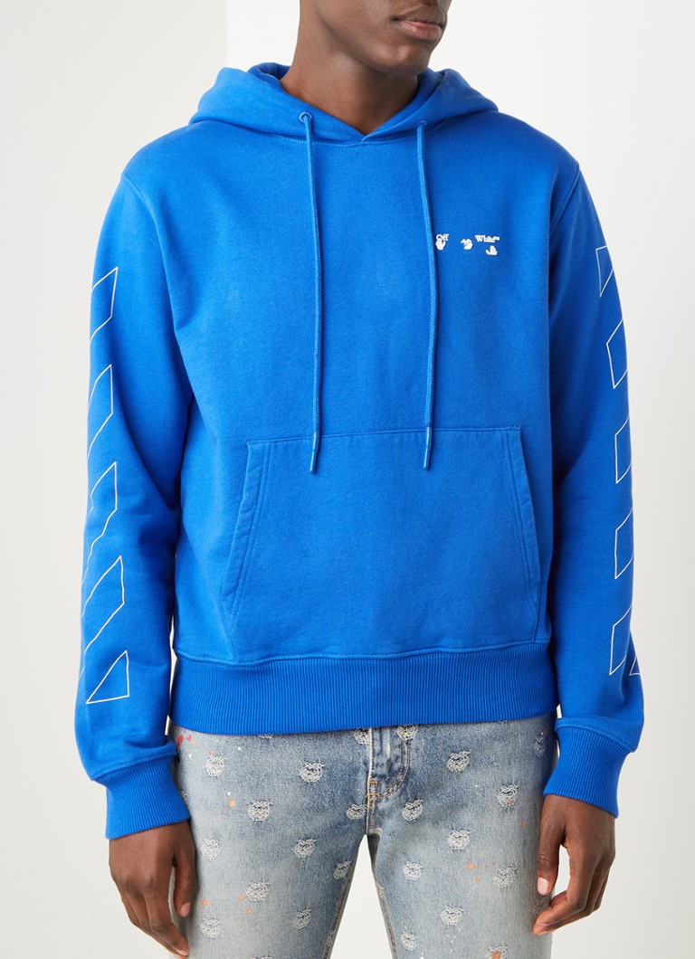 Off-White Hoodie met logoprint • Blauw • de Bijenkorf
