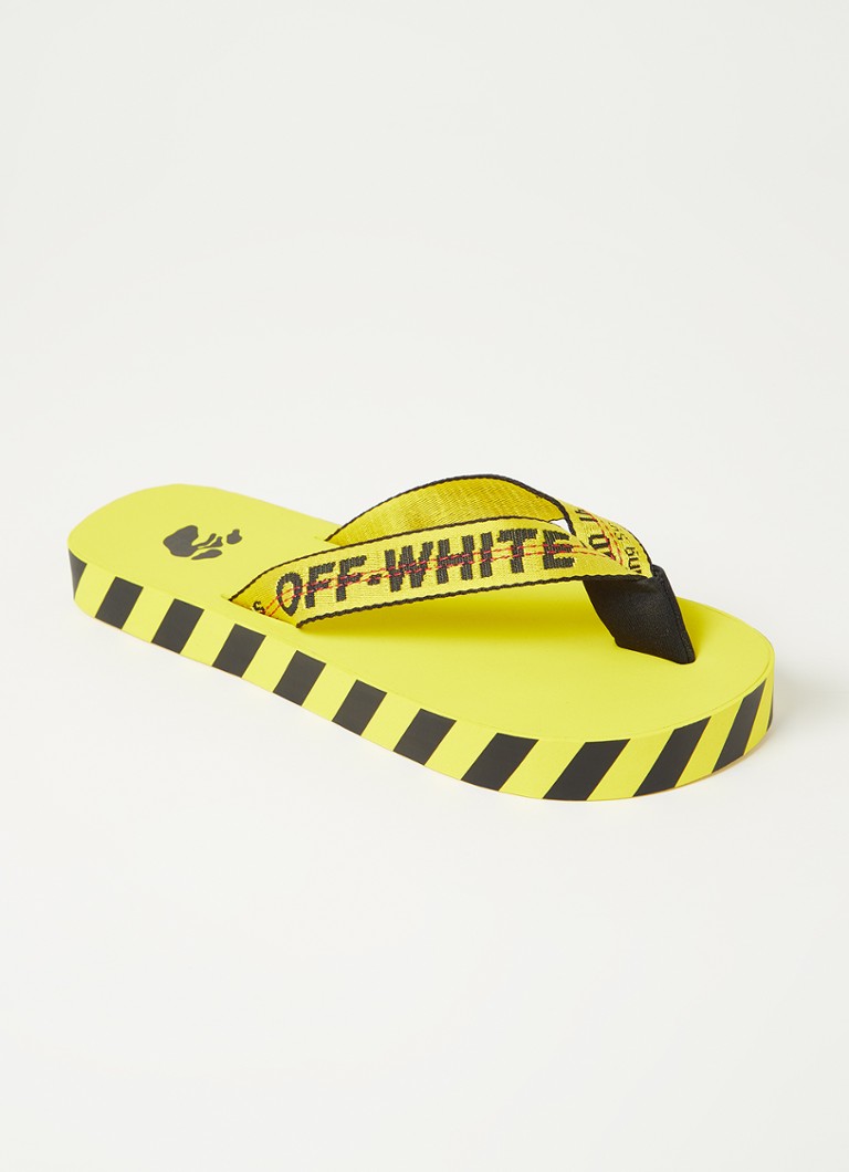 Off-White Belt slippers met logoprint • Geel • Bijenkorf