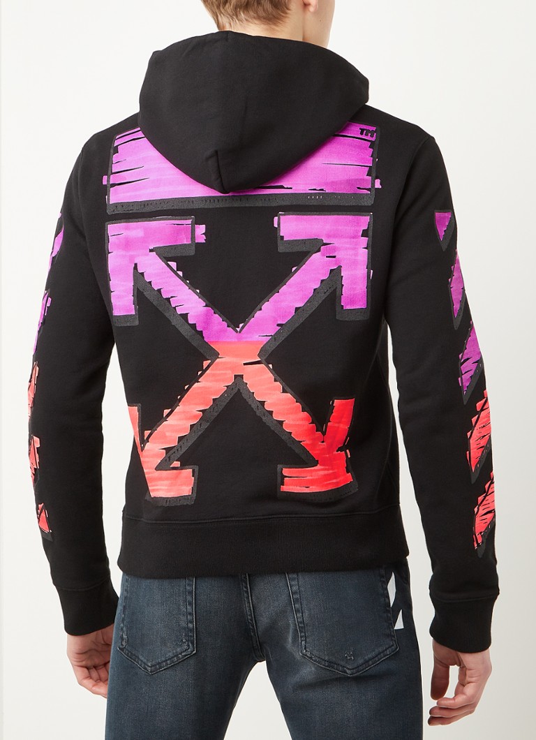 Bereiken betaling Bijdrager Off-White Marker hoodie met backprint • Zwart • de Bijenkorf