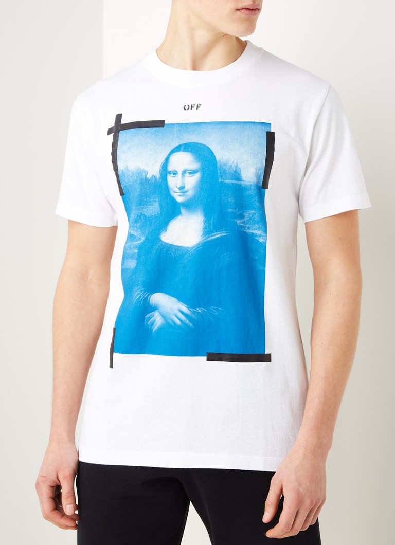 schot sigaret Luchten Off-White Mona Lisa T-shirt met front- and backprint • Wit • de Bijenkorf