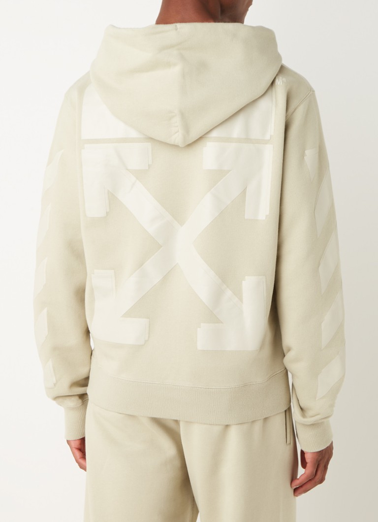 Off-White - Rubber Arrows hoodie met front- en backprint - Beige