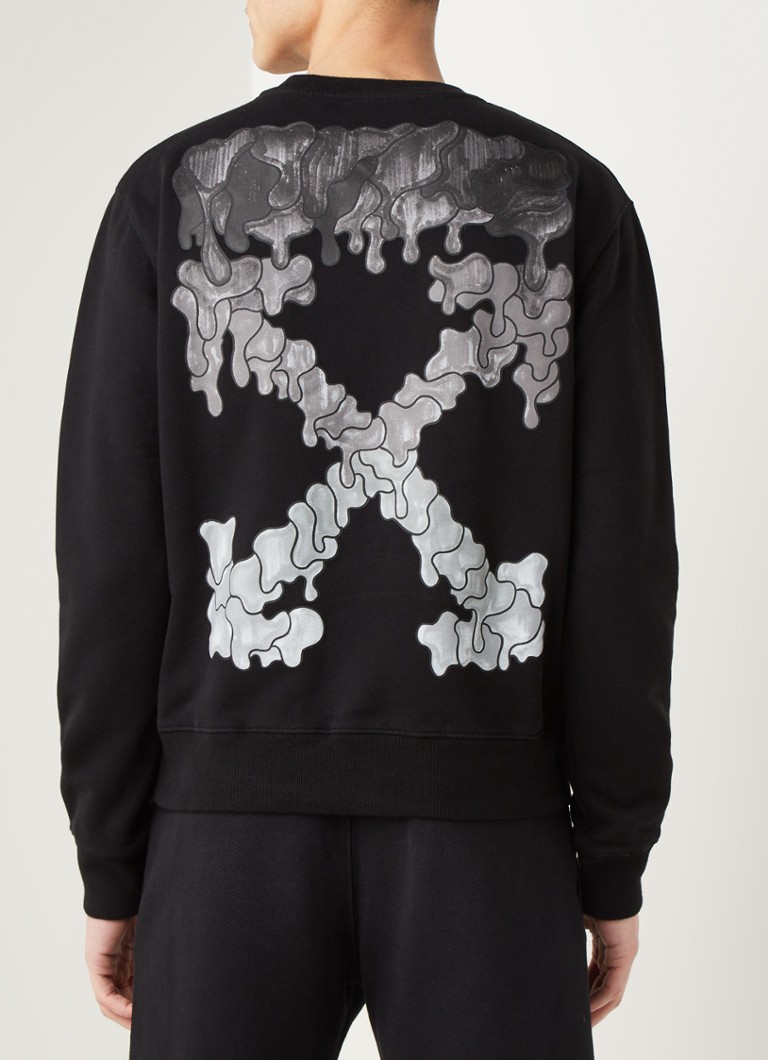 Off White Sweater Met Logo En Backprint • Zwart • De Bijenkorf