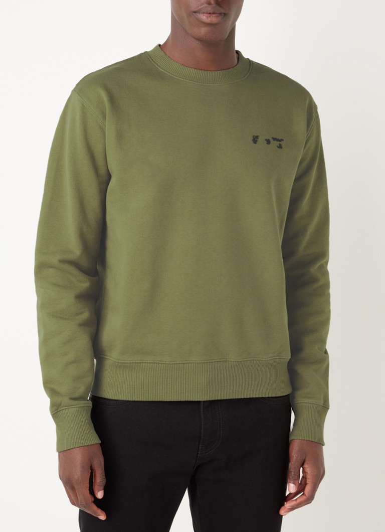 Off-White - Sweater met logo - Bronsgroen