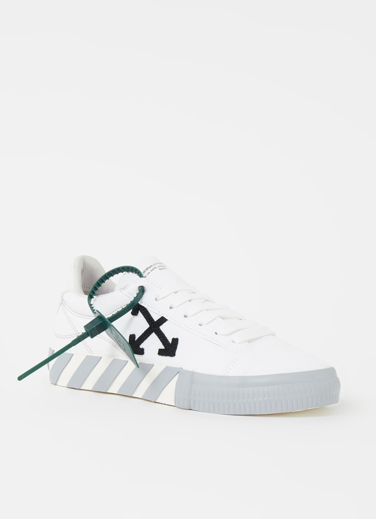 Off-White Vulcanized sneaker van canvas suède details • Wit • de