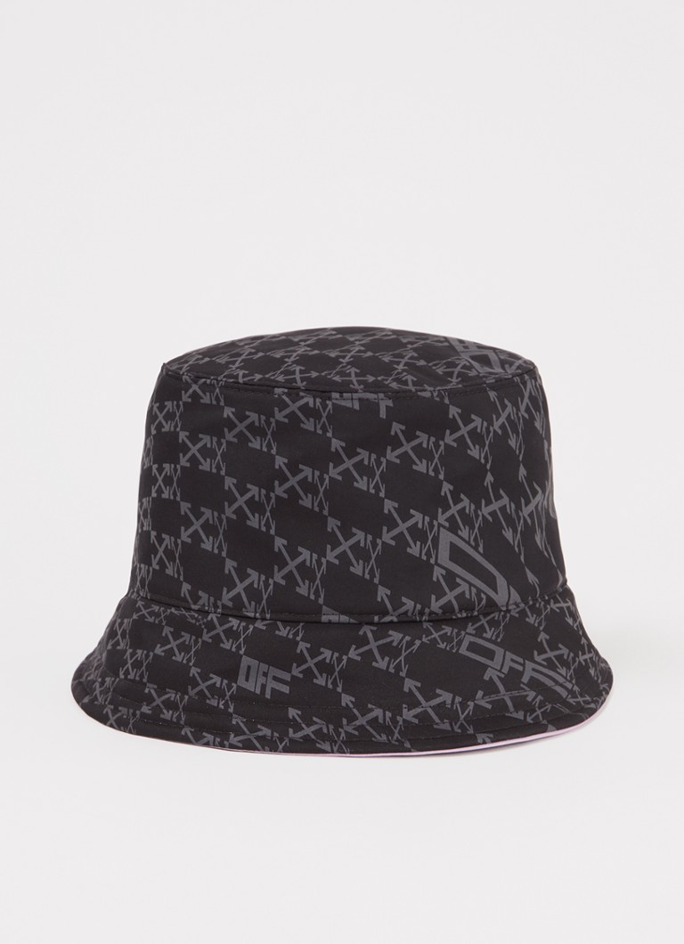 Off-White - Warped bucket hoed met logoprint  - Zwart