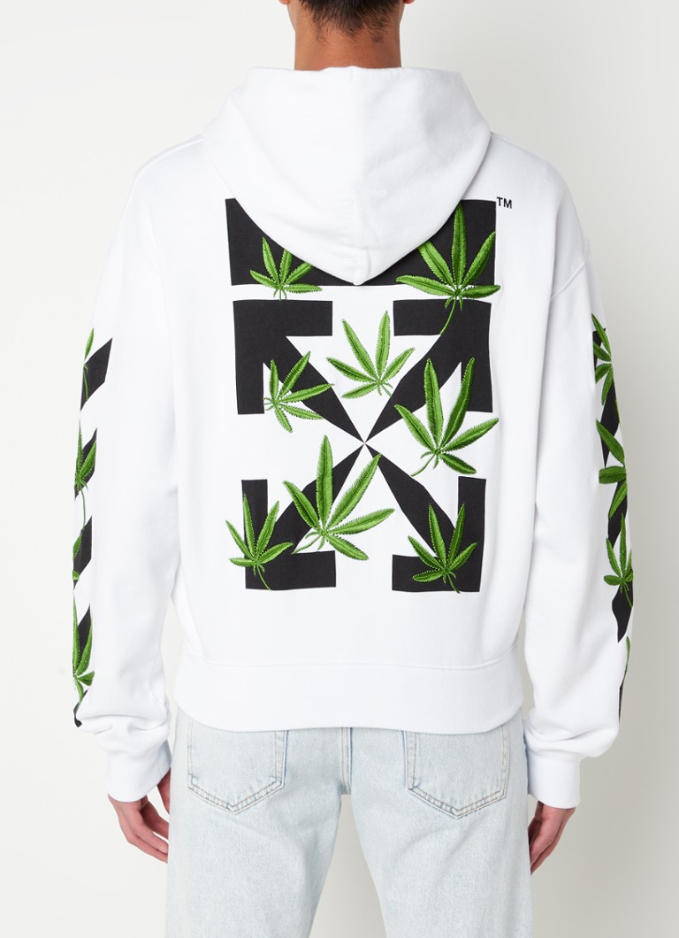 kip vragenlijst charme Off-White Weed Arrows hoodie met logo- en backprint • Wit • de Bijenkorf