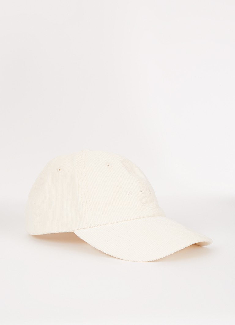 OLAF - Pet van corduroy met logo - Gebroken wit