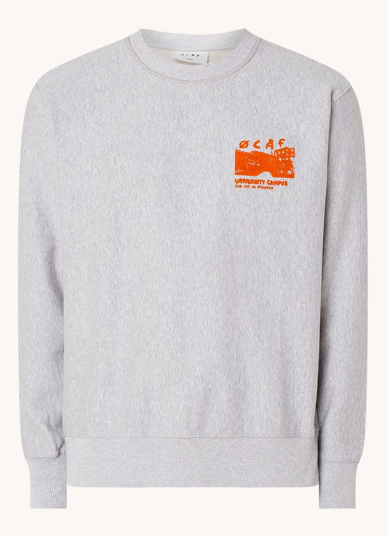 bolvormig dosis bewondering OLAF Sweater met logo- en backprint • Middengrijs • de Bijenkorf