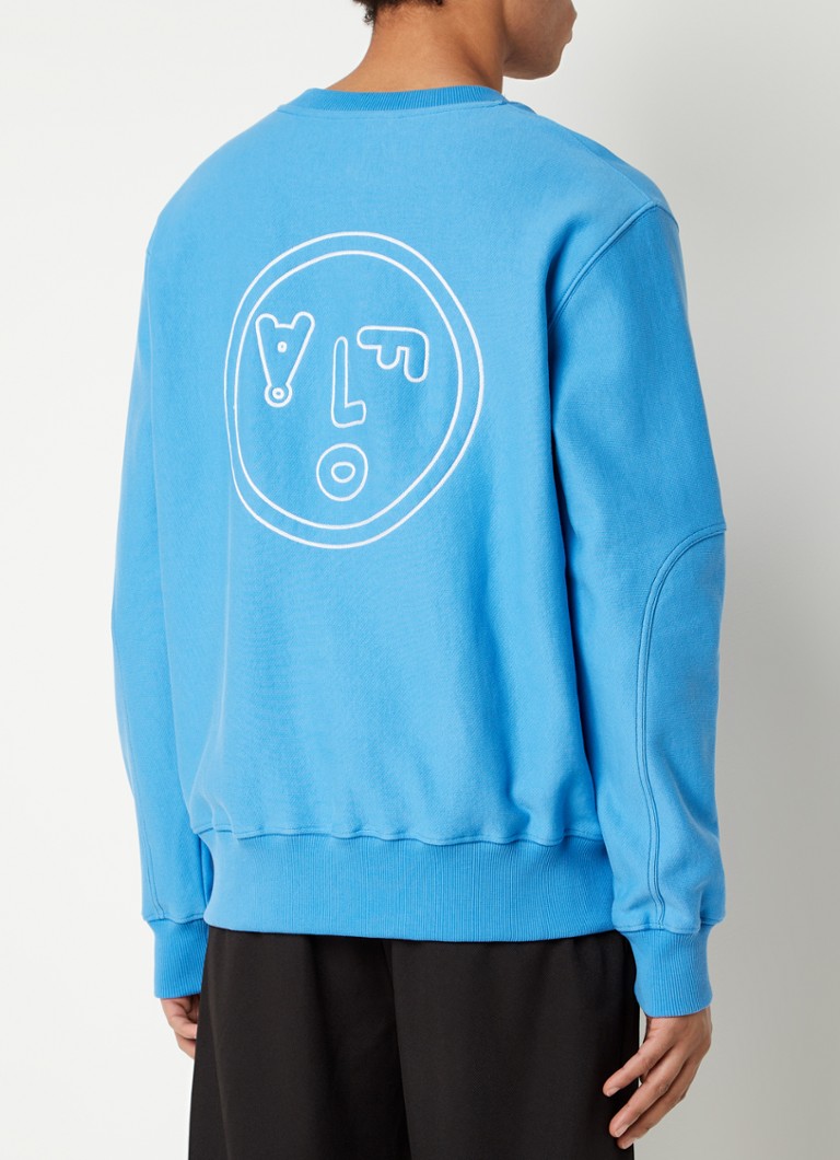 Kent Atlantische Oceaan Okkernoot OLAF Sweater met logoborduring • Blauw • de Bijenkorf