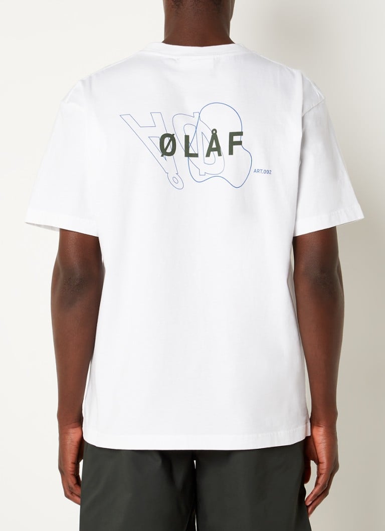dubbele bladerdeeg Ontwarren OLAF T-shirt met logo- en backprint • Wit • de Bijenkorf
