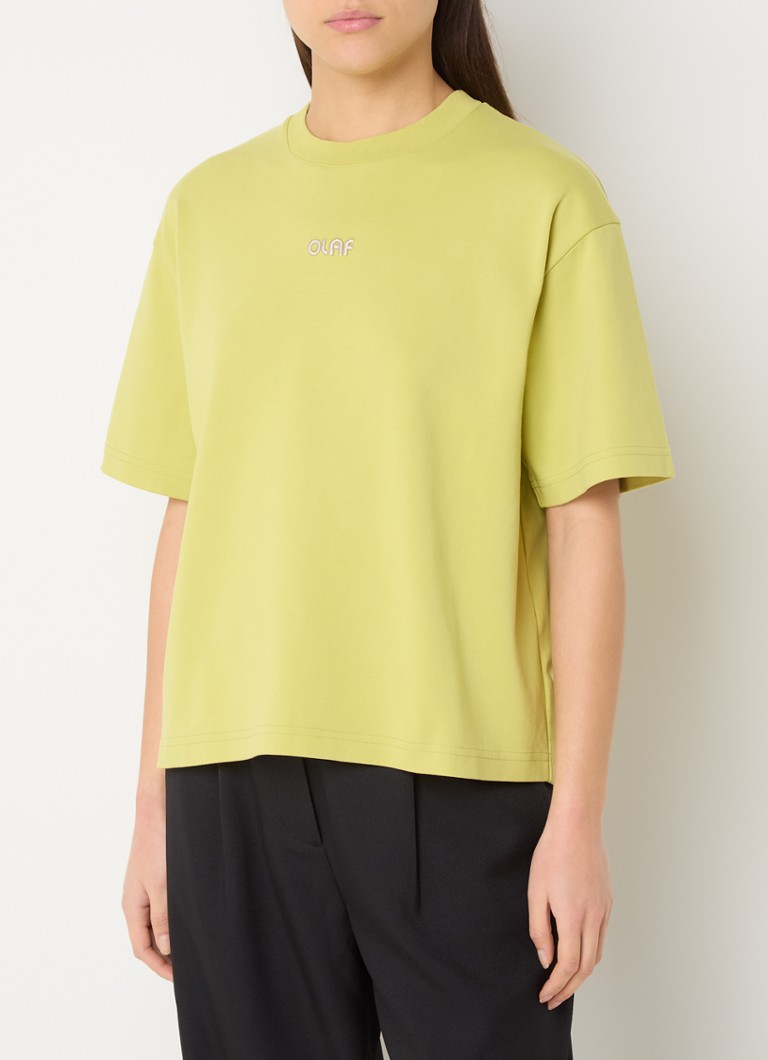 OLAF - T-shirt met logoborduring  - Lime