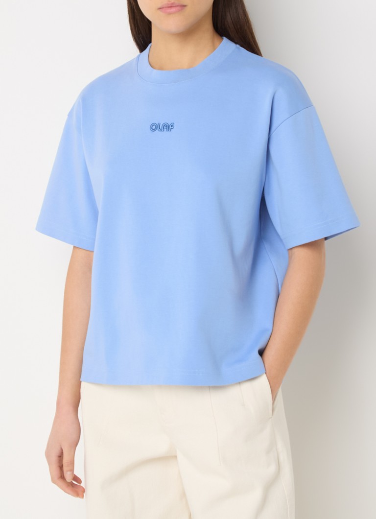 OLAF - T-shirt met logoborduring  - Lavendel