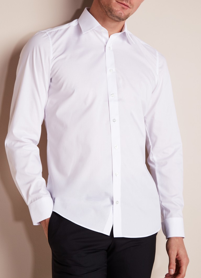 Olymp Body fit strijkvrij overhemd met • Wit • de Bijenkorf