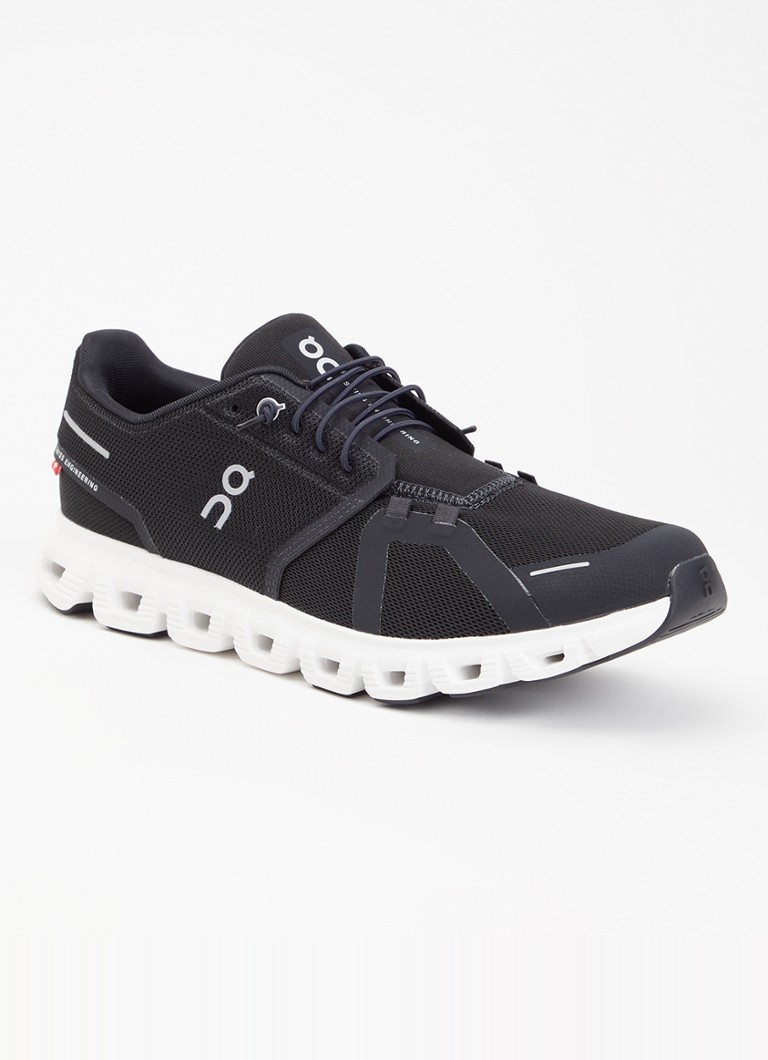 On - Cloud 6 sneaker met gebreid bovenwerk - Zwart