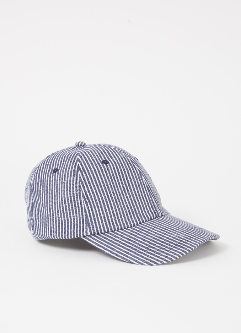 OPUS - Aeasy pet met streepprint - Donkerblauw