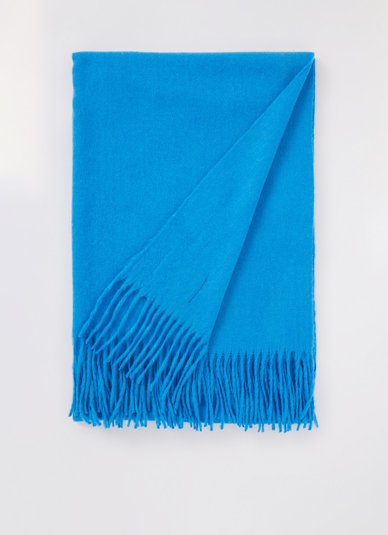 OPUS - Anell sjaal met franjes 190 x 65 cm - Blauw