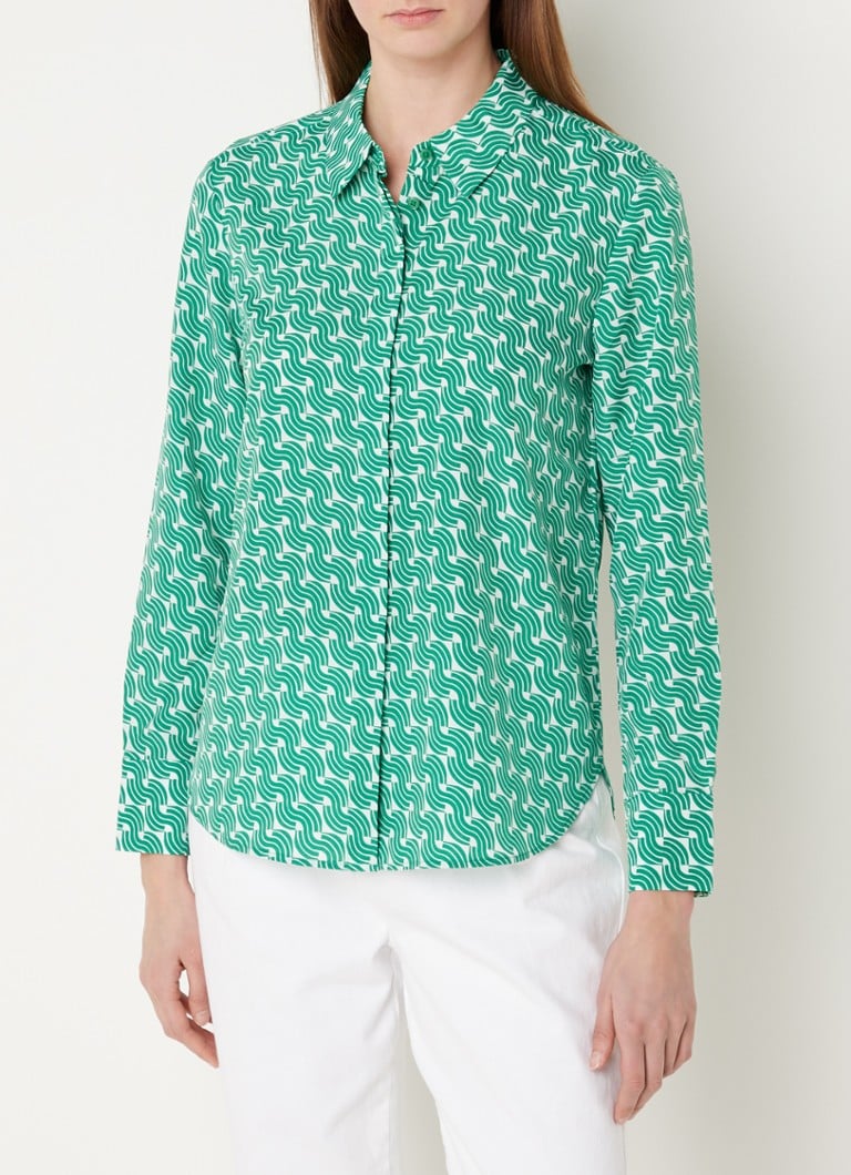 OPUS Falkine Joy blouse met print • Groen • Bijenkorf