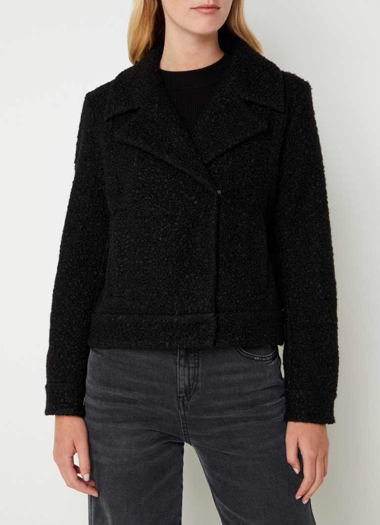 Chaqueta OPUS Humini Raw - 60% Viscosa, 40% Lana, Corte Cuadrado - Estilo Motorista, Verde O Coral