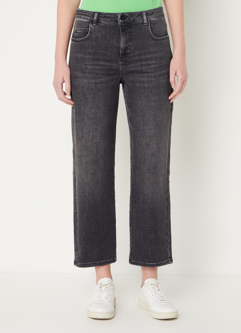 OPUS Lani high waist loose fit cropped jeans met gekleurde wassing ...