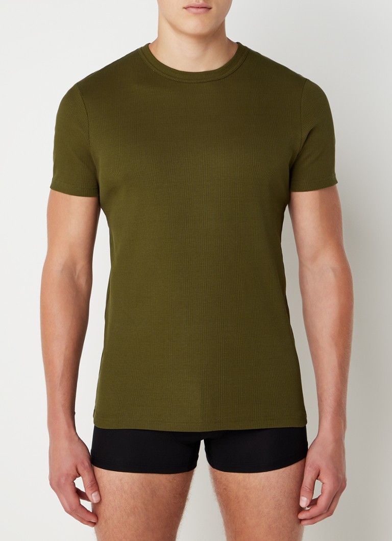 Organic Basics Tshirt van biologisch katoen met ribstructuur