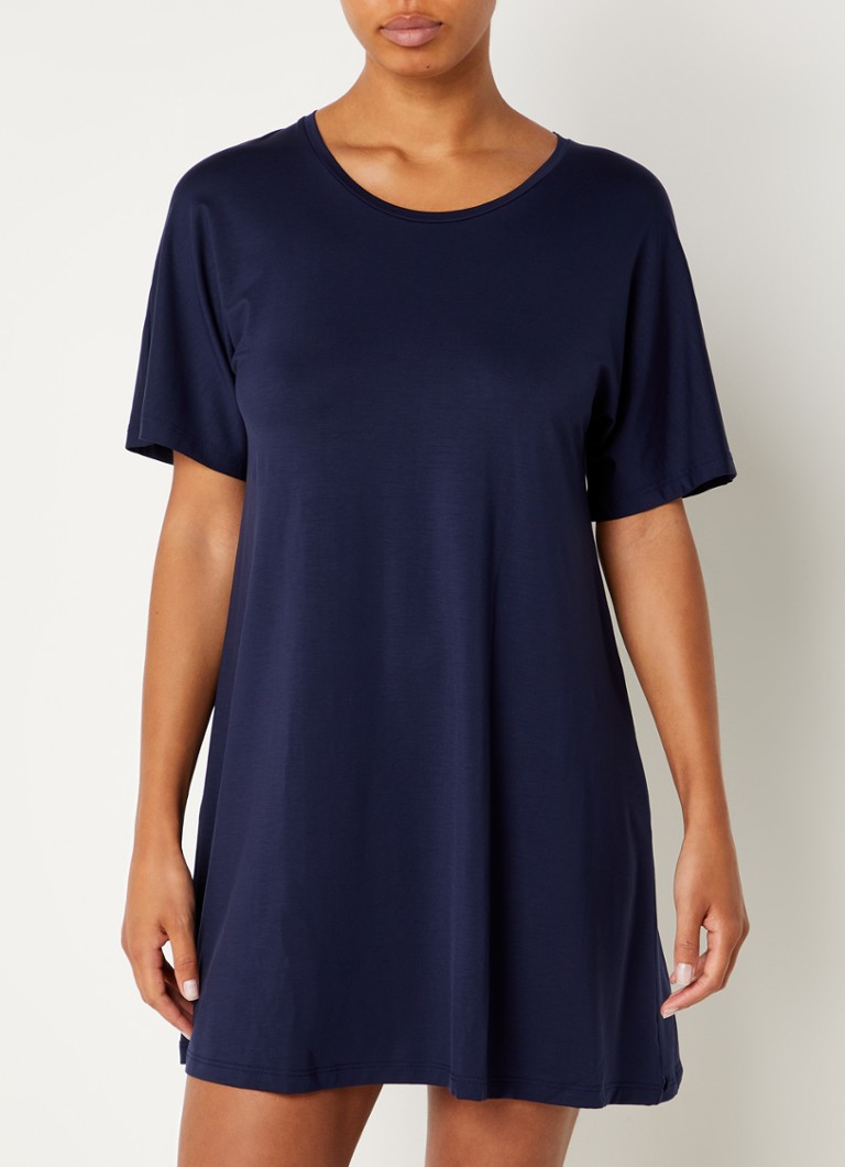 Organic Basics - Tencel Lite mini T-shirt jurk van lyocell  - Donkerblauw