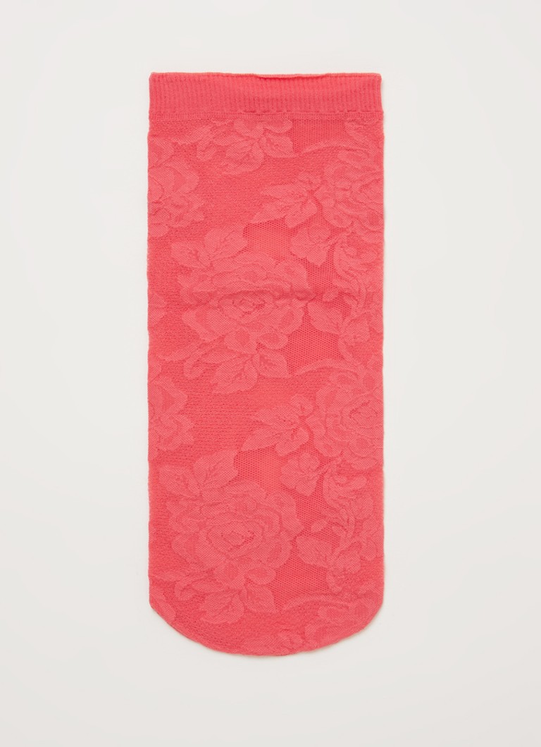 Oroblu - All Colors pantysokken in 20 denier met bloemenprint - Koraalrood