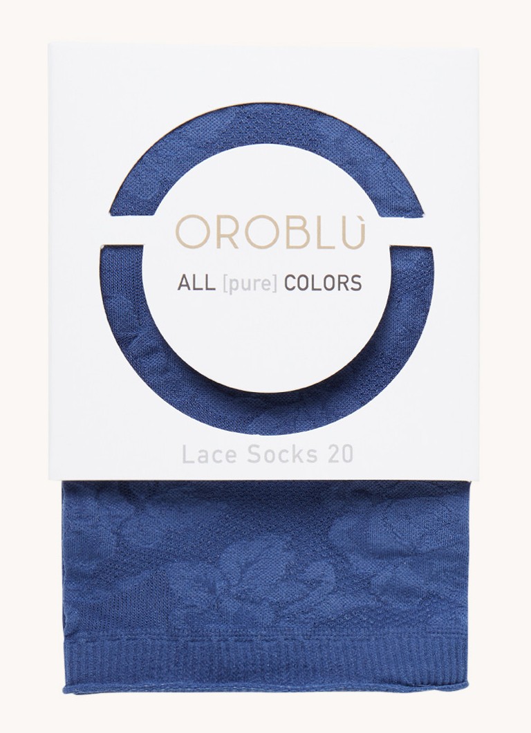 Oroblu - All Colors pantysokken in 20 denier met bloemenprint - Blauw