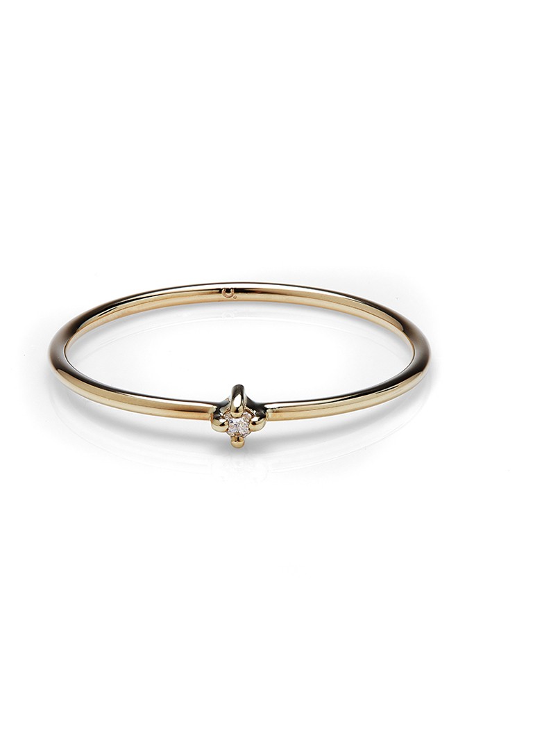 Otiumberg - Bamboo ring met diamant - Goud