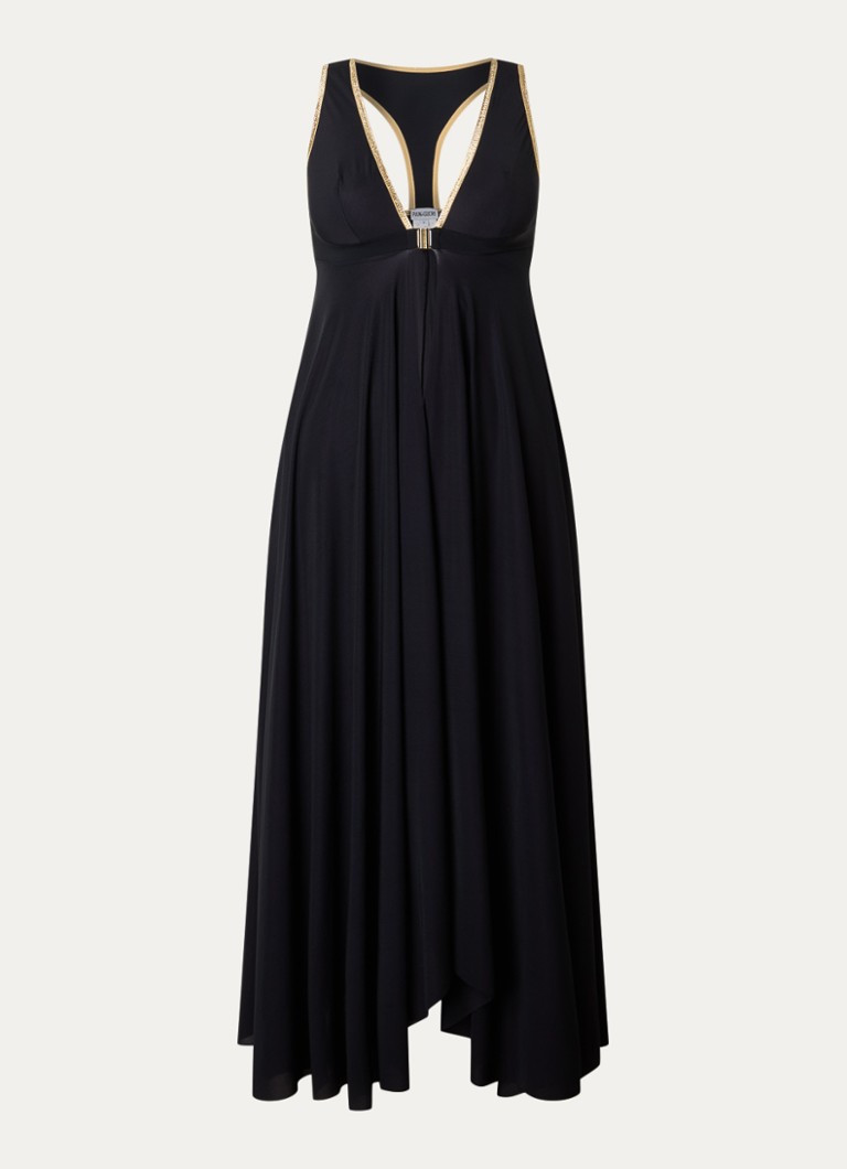 Pain de Sucre - Rosane maxi strandjurk met lurex - Zwart