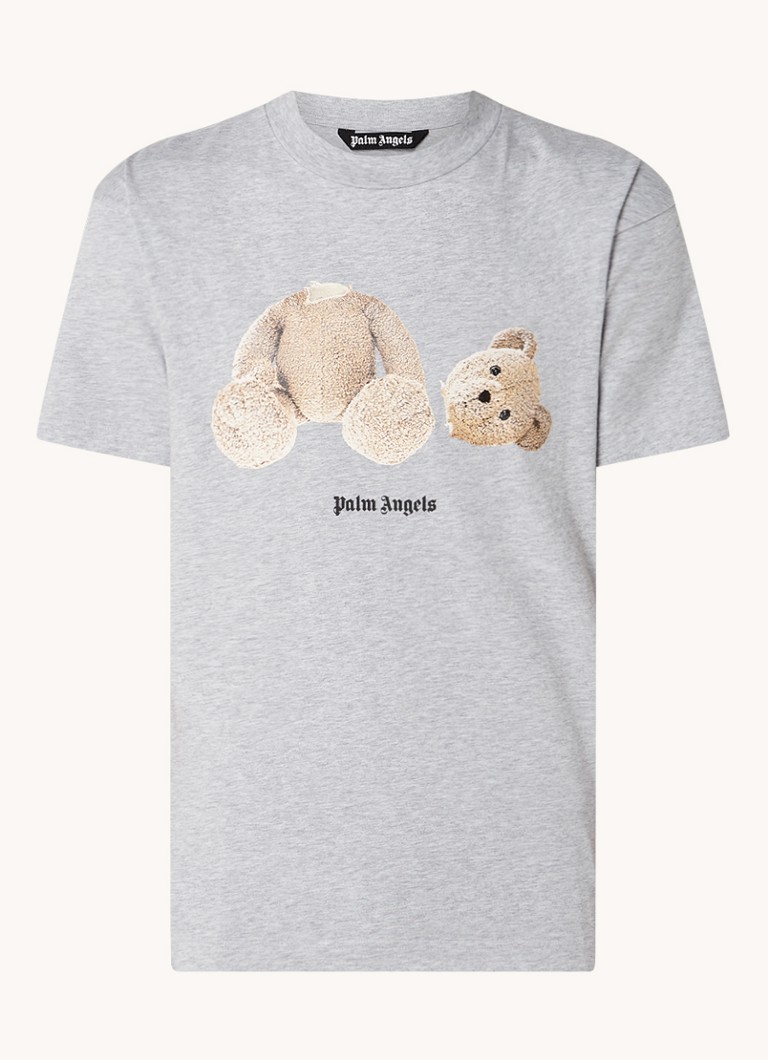 Boekwinkel ethisch verdacht Palm Angels Bear Classic T-shirt met logo- en backprint • Grijsmele • de  Bijenkorf
